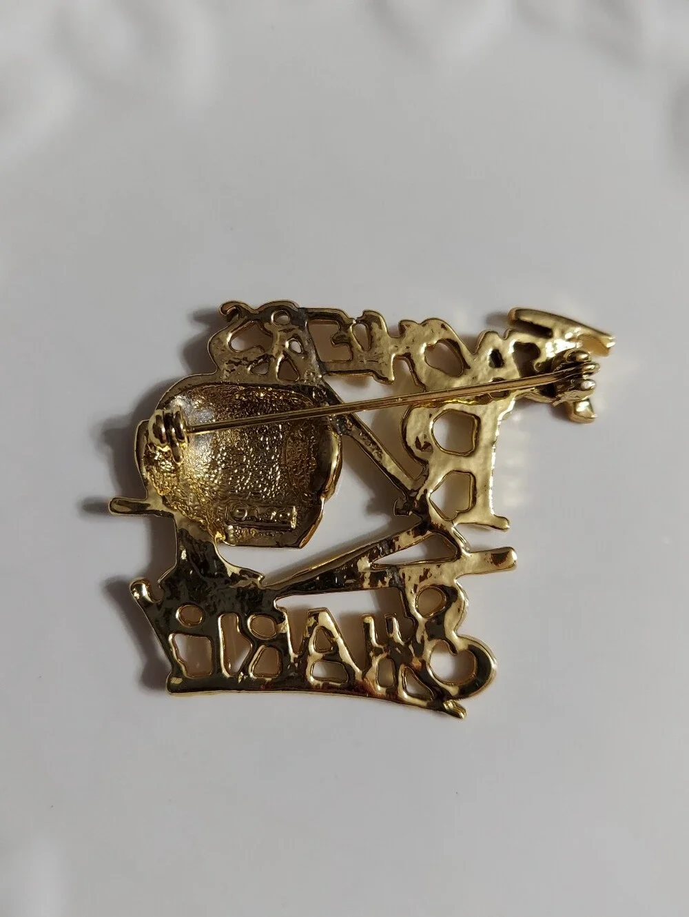 OAJC Vintage Textured Gold Tone/'Teacher's R Sharp' Brooch/Pin